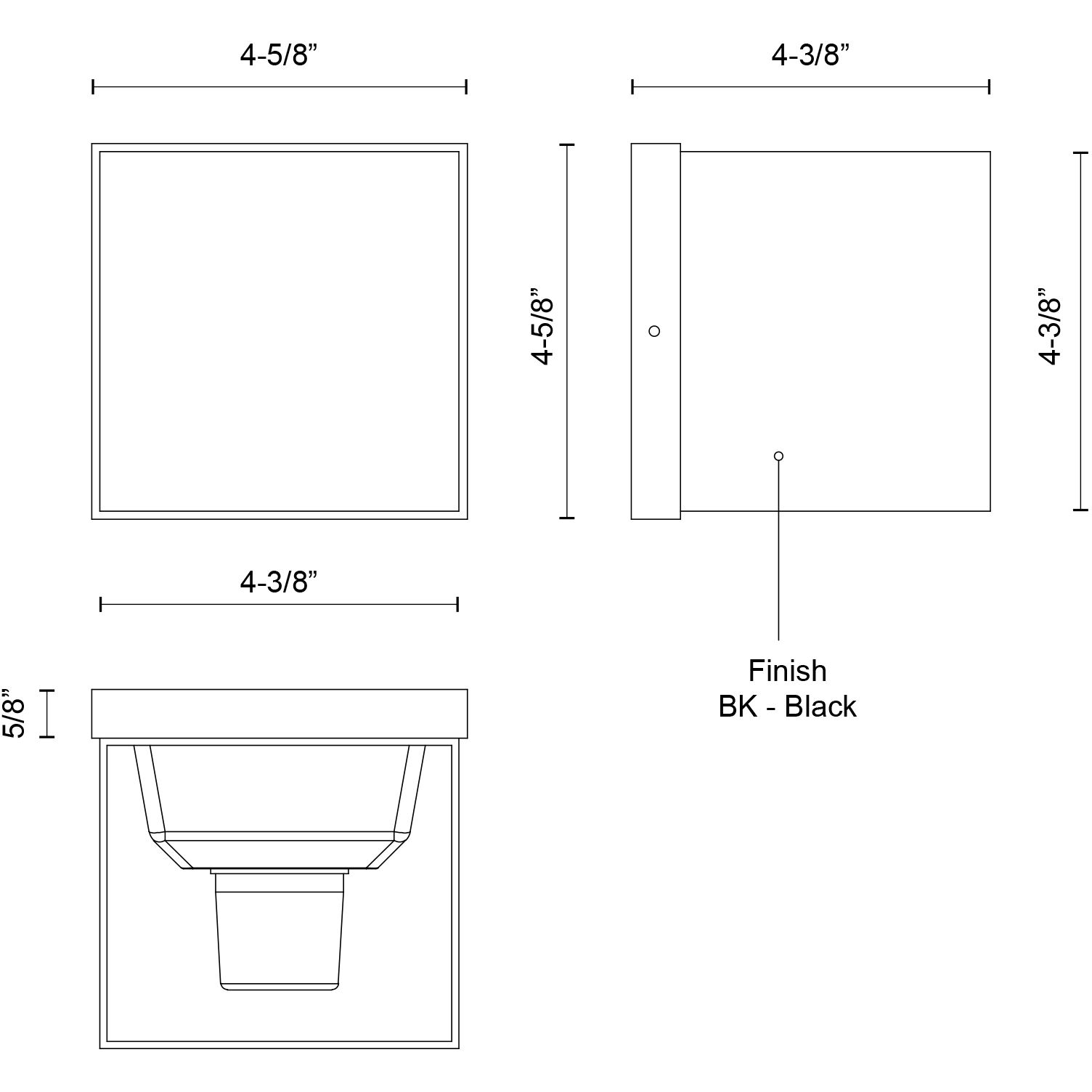 Rene LED 4.38 inch Black Exterior Wall Sconce
