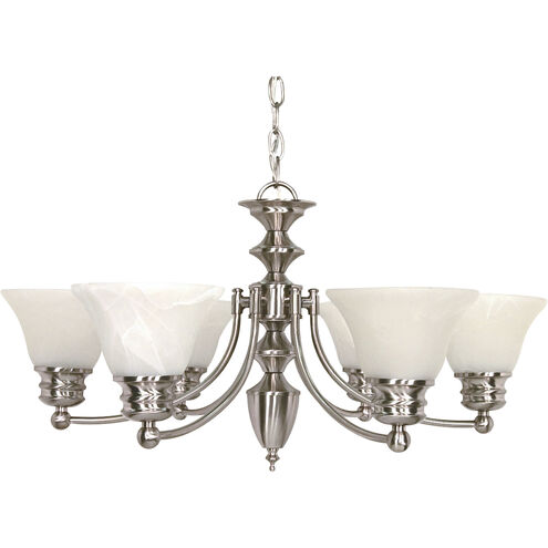 Empire 6 Light 26 inch Brushed Nickel Chandelier Ceiling Light