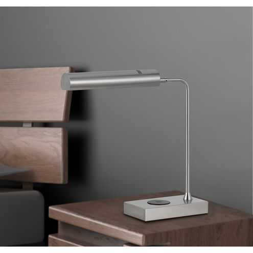Delray 18 inch 12.00 watt Brushed Steel Table Lamp Portable Light