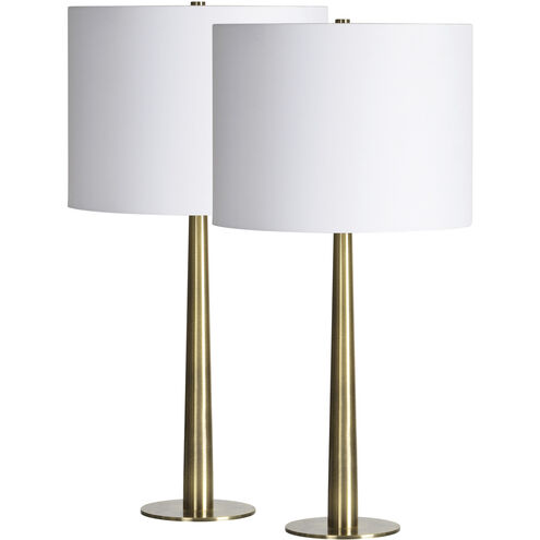 Sarai 26 inch 100.00 watt Antique Brushed Brass Table Lamps Portable Light, Set of 2