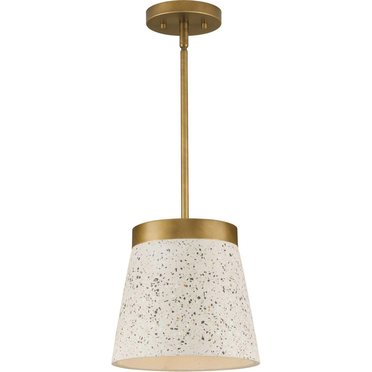 Terrazzo 1 Light 10 inch Distressed Brass Pendant Ceiling Light