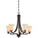 Treme 5 Light 25 inch Espresso Chandelier Ceiling Light