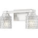 Jacqueline 2 Light 15.75 inch Brushed Nickel Bathroom Vanity Wall Light