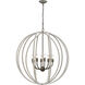 Lasso 8 Light 32 inch Gray with Malted Rust Chandelier Ceiling Light