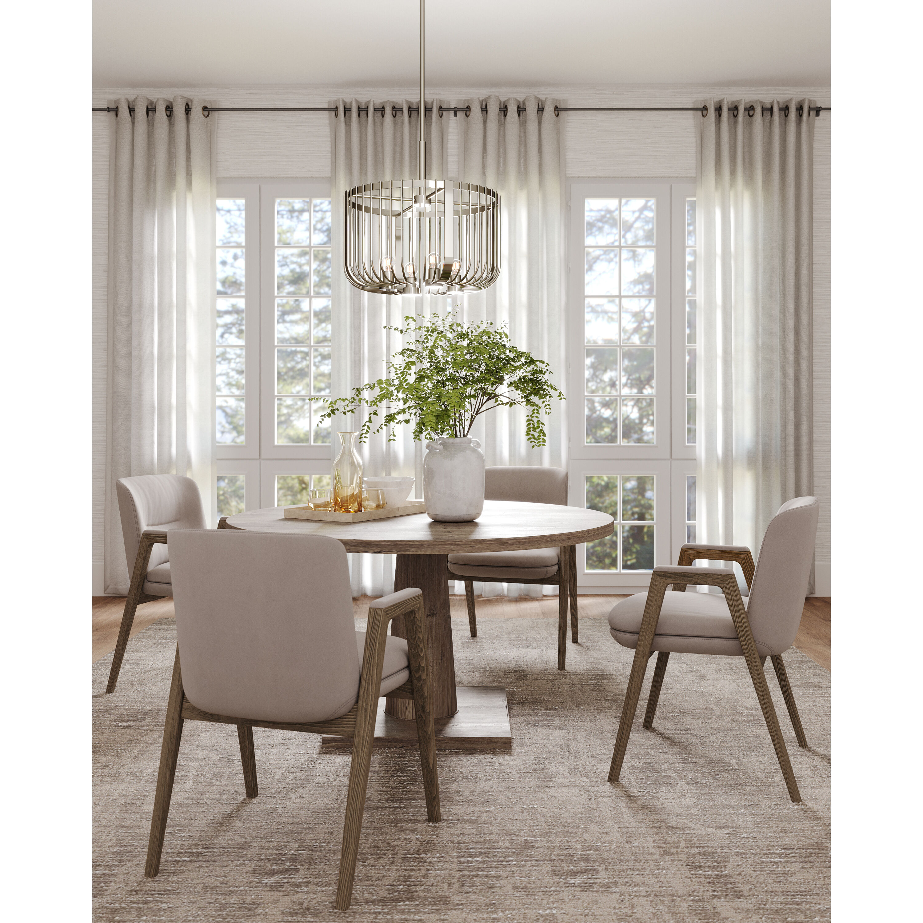 Norfolk 4 Light 22 inch Polished Stainless Steel Chandelier Ceiling Light