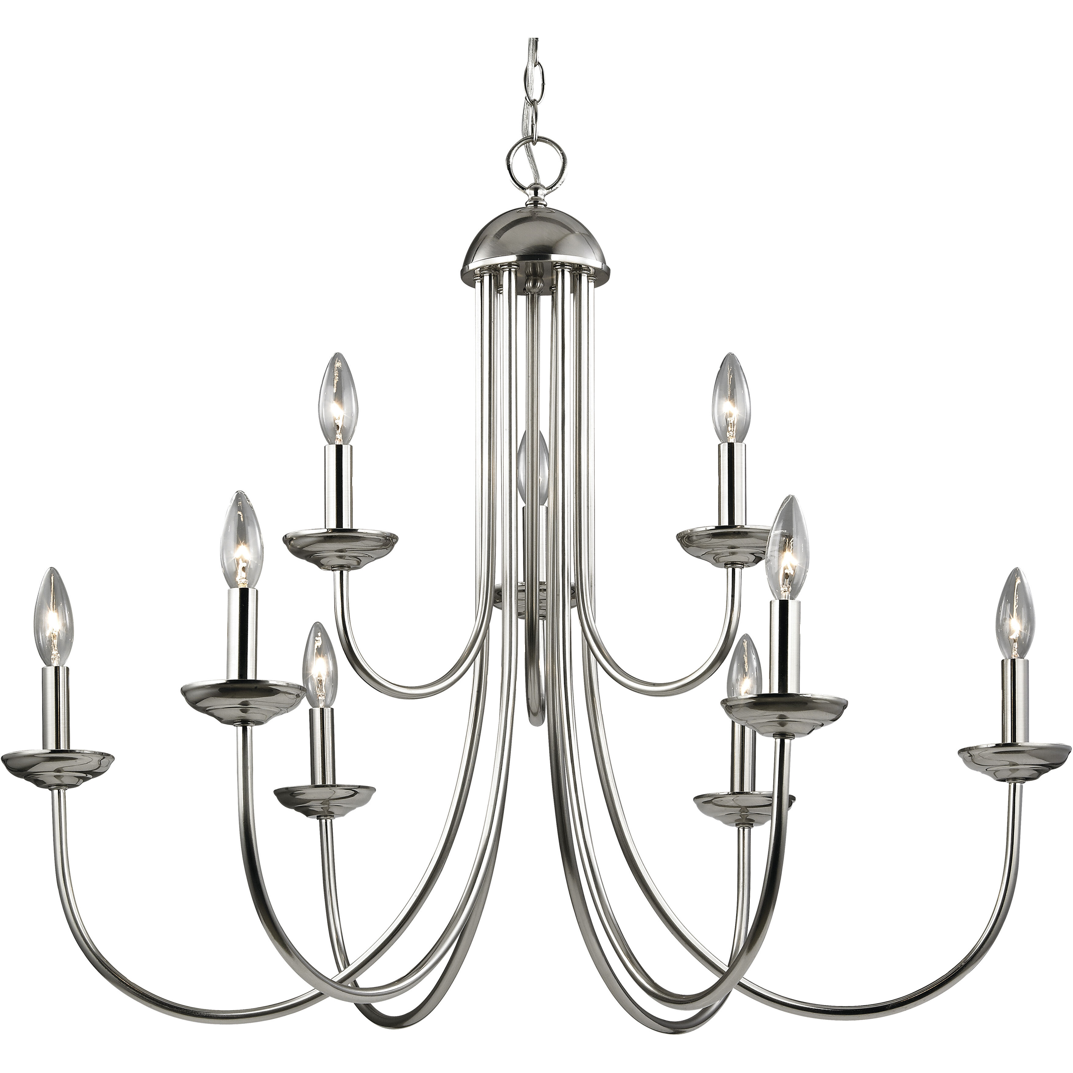 Montgomery 9 Light 34 inch Brushed Nickel Chandelier Ceiling Light