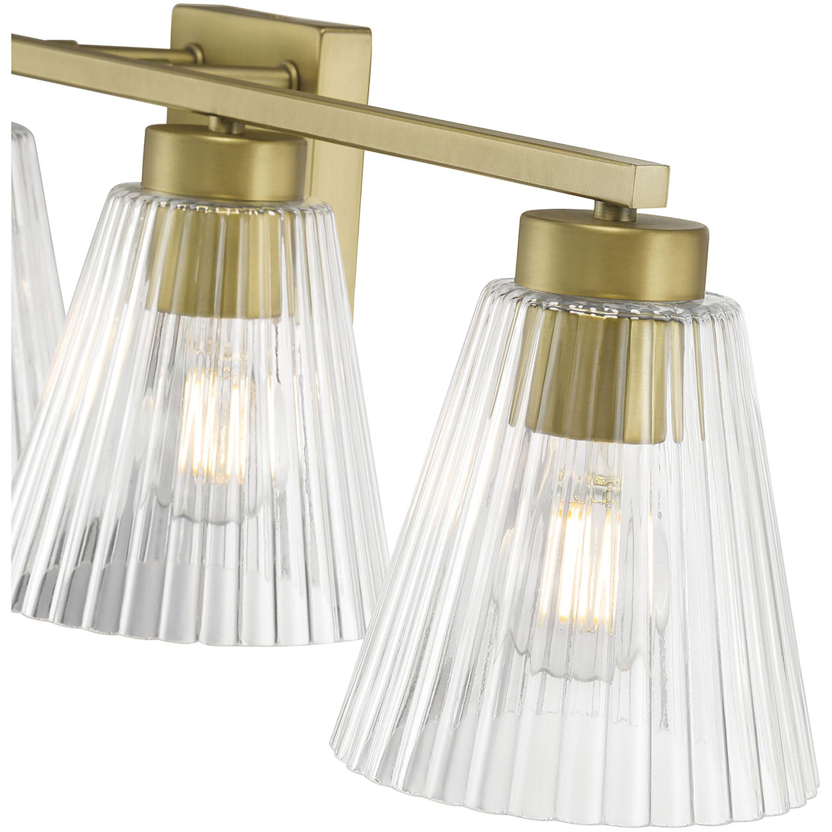 Riville 4 Light 31.75 inch Vintage Brass Bathroom Vanity Light Wall Light