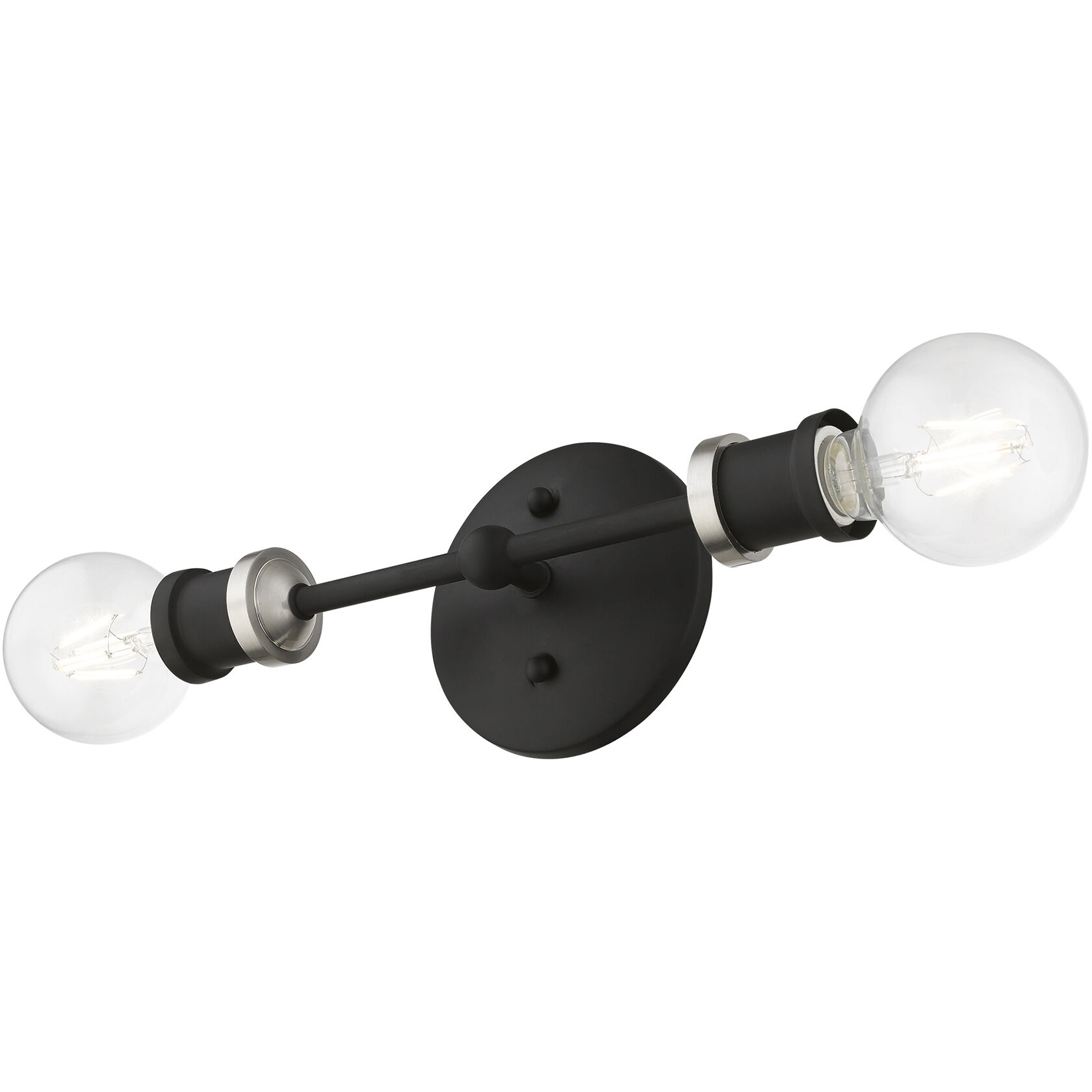 Lansdale 2 Light 5 inch Black with Brushed Nickel Accents Vanity Sconce Wall Light