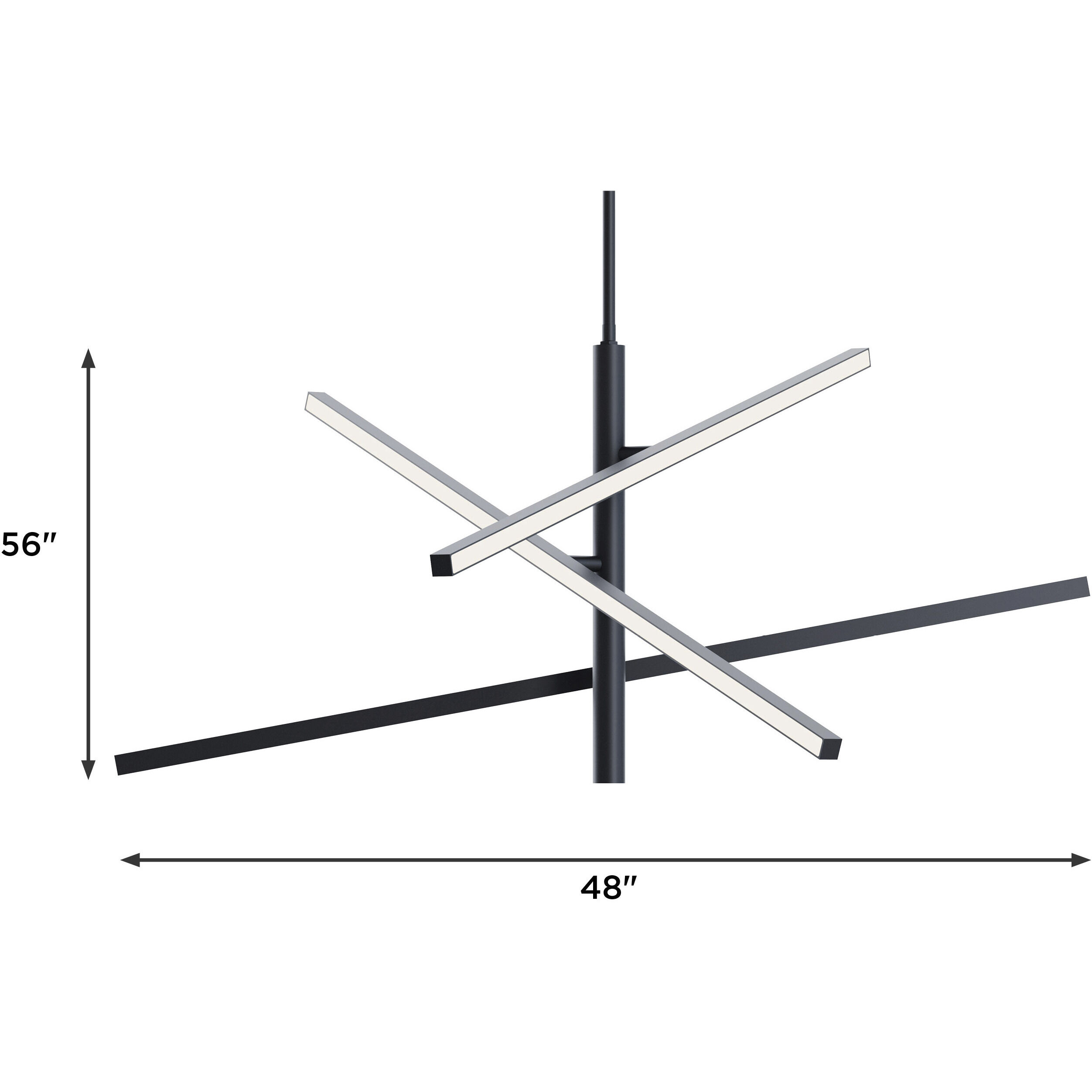 Knoll LED 48 inch Polished Chrome Pendant Ceiling Light