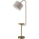 Caldwell 62 inch 100.00 watt Antique Brass and Natural Wood Shelf Floor Lamp Portable Light