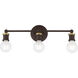 Lansdale 3 Light 20 inch Bronze with Antique Brass Accents Vanity Sconce Wall Light