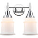 Caden 2 Light 15 inch Polished Chrome Bath Vanity Light Wall Light in Matte White Glass
