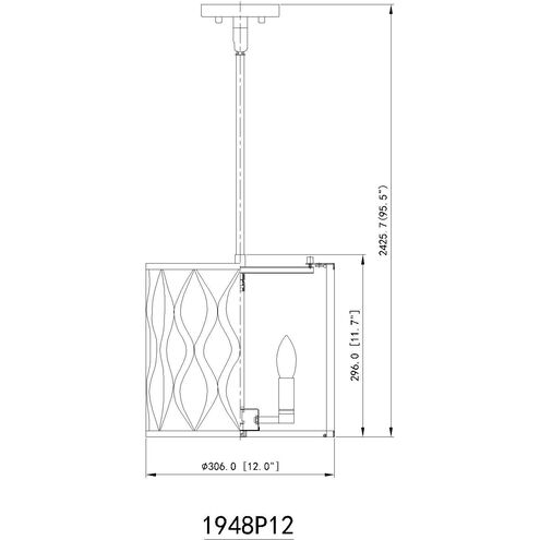 Harden 3 Light 12 inch Modern Gold Pendant Ceiling Light