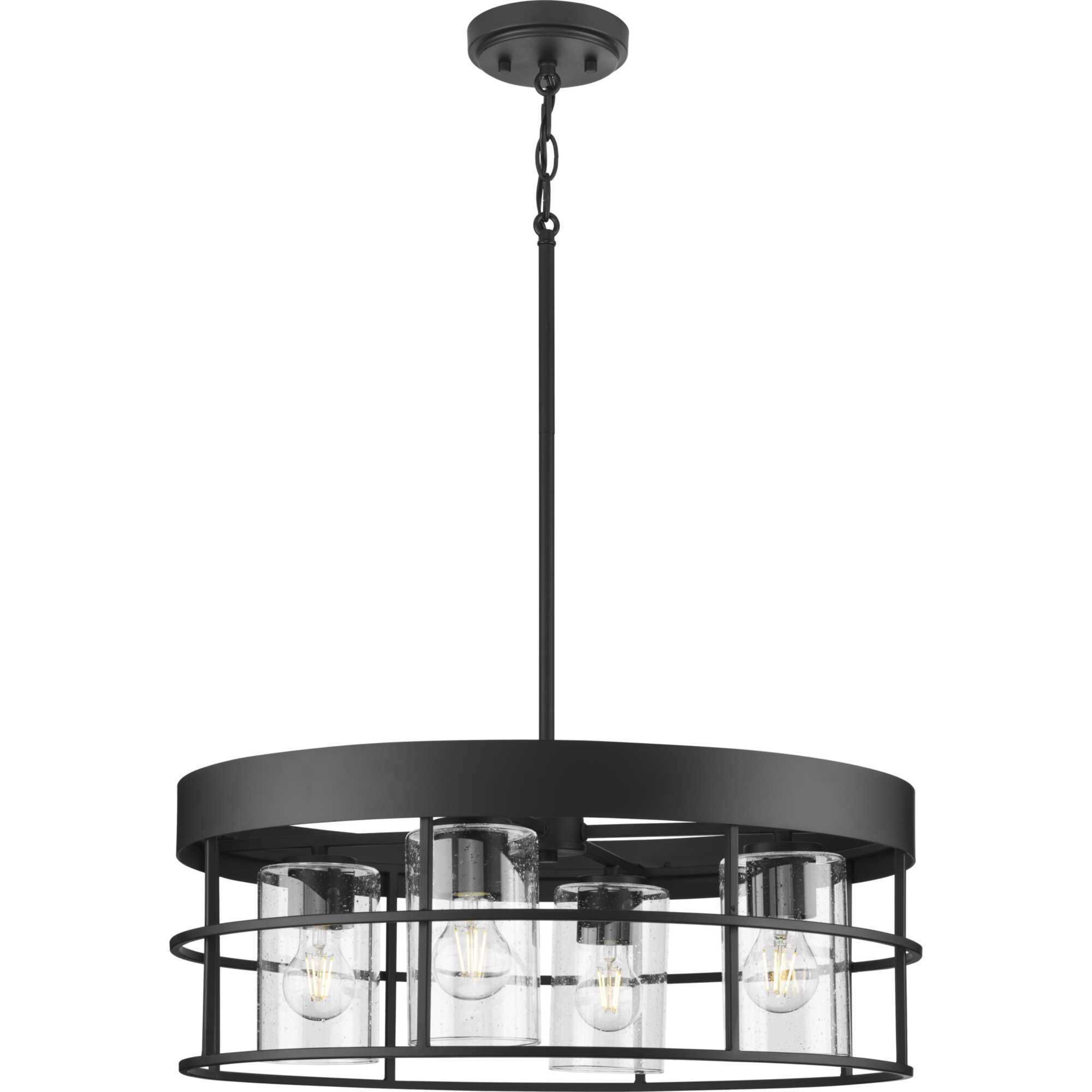 Burgess 4 Light 23.75 inch Matte Black Chandelier Ceiling Light, Design Series