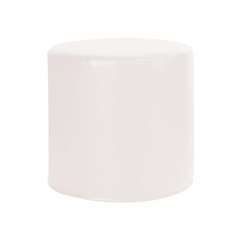 No Tip 17 inch Atlantis White Outdoor Cylinder Ottoman with Cover