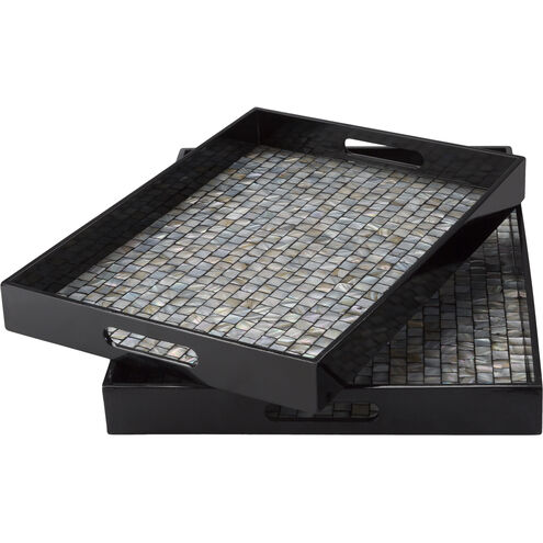 Alessandra Black and Grey Decorative Tray, Mother of Pearl