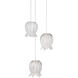 Polpo 3 Light 7.5 inch Silver Multi-Drop Pendant Ceiling Light