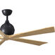 Atlas Irene-5 60 inch Matte Black with Light Maple Blades Indoor/Outdoor Ceiling Fan