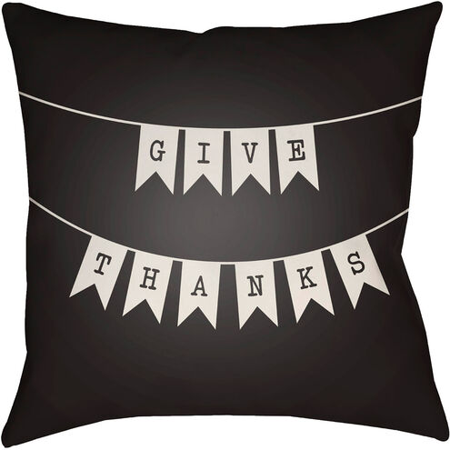 Banner 20 X 20 inch Black and White Outdoor Throw Pillow
