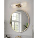 Fusion Collection - Rimini Family 2 Light 4.25 inch Brushed Brass and Clear Ribbed ADA Wall Sconce Wall Light, EVOLV