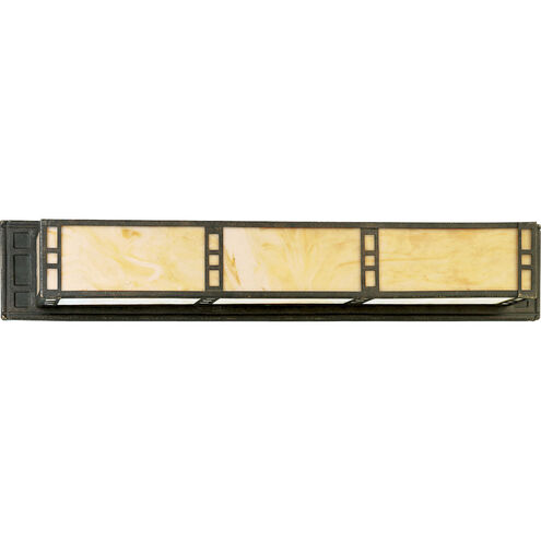 Arts and Crafts 3 Light 29 inch Weathered Bronze Bath Vanity Wall Light