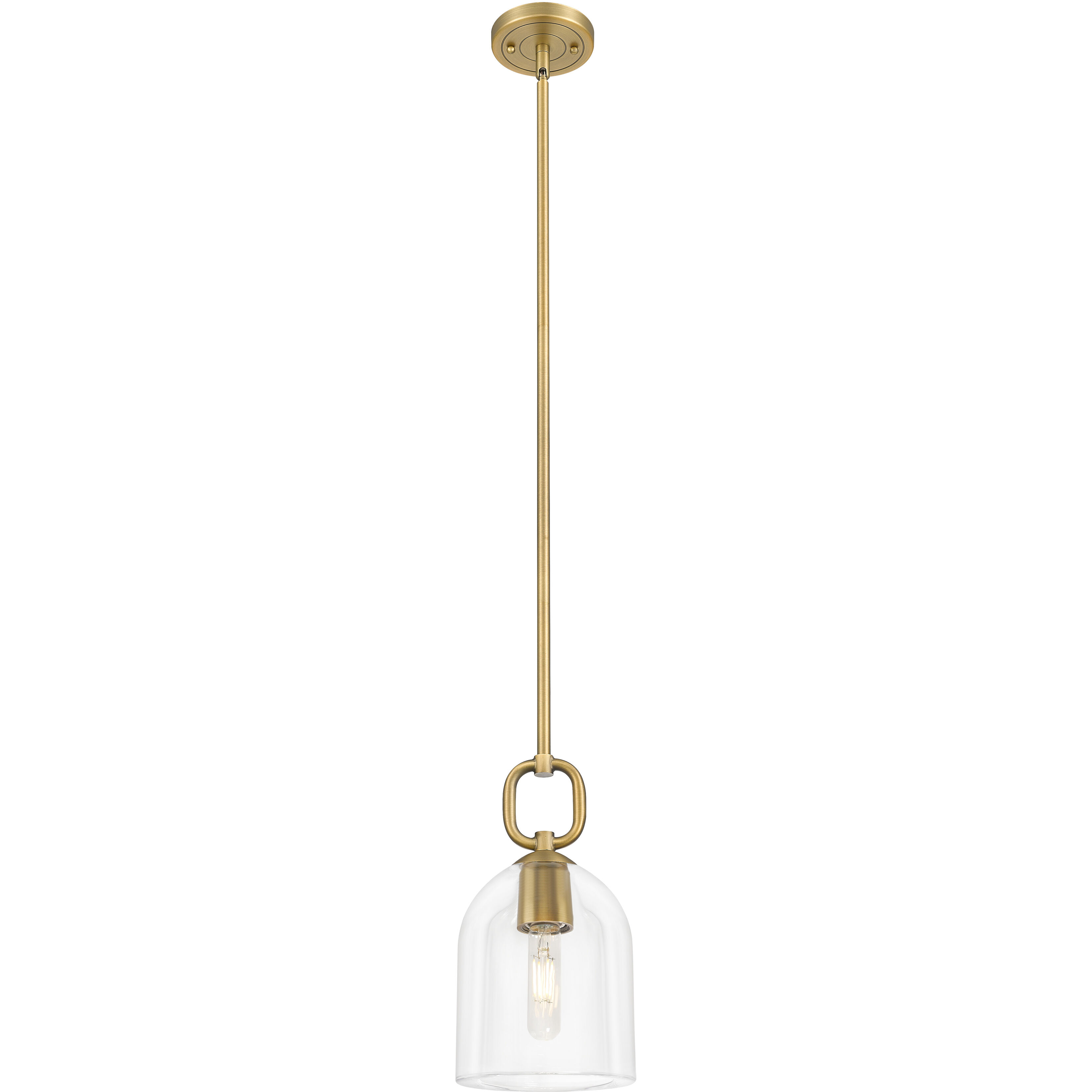 Downtown Urban Hudson 1 Light 6 inch Brushed Brass Mini Pendant Ceiling Light