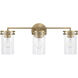 Fuller 3 Light 24 inch Aged Brass Vanity Light Wall Light
