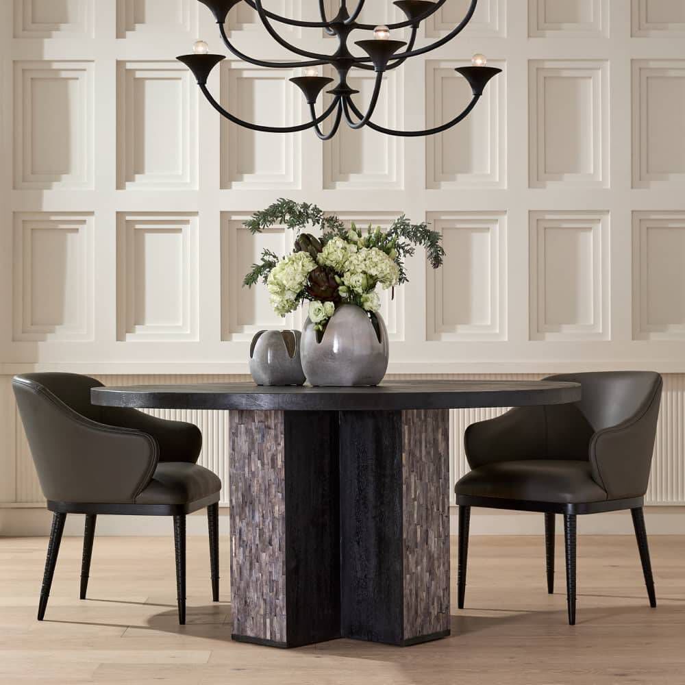 Maddock 60 inch Ebony and Gray Dining Table