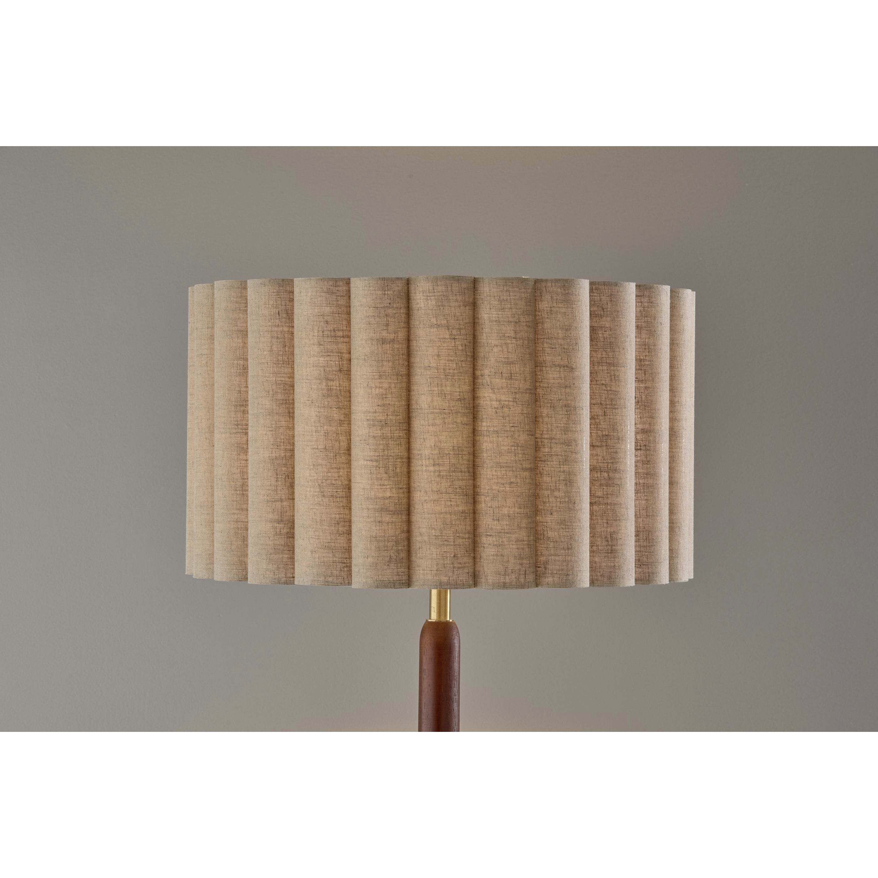Laine 62.5 inch 100.00 watt Antique Brass Walnut Floor Lamp Portable Light