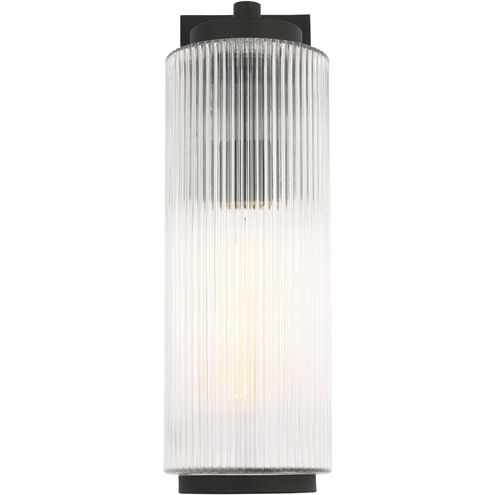 Ronde 1 Light 18 inch Textured Black Outdoor Wall Lantern, Large