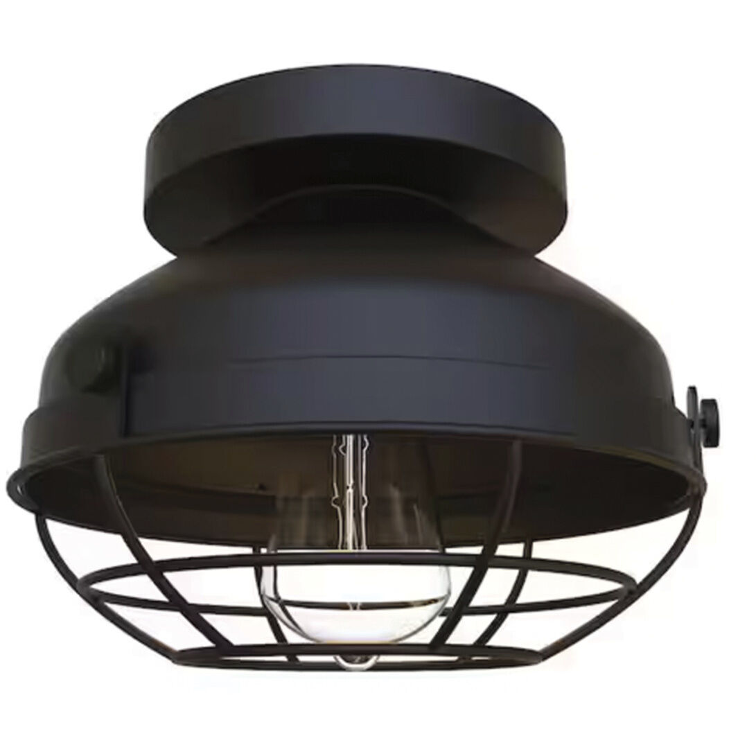 Ringley 1 Light 8.5 inch Matte Black Semi Flush Mount Ceiling Light