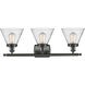 Ballston Large Cone 3 Light 26 inch Oil Rubbed Bronze Bath Vanity Light Wall Light in Seedy Glass, Ballston