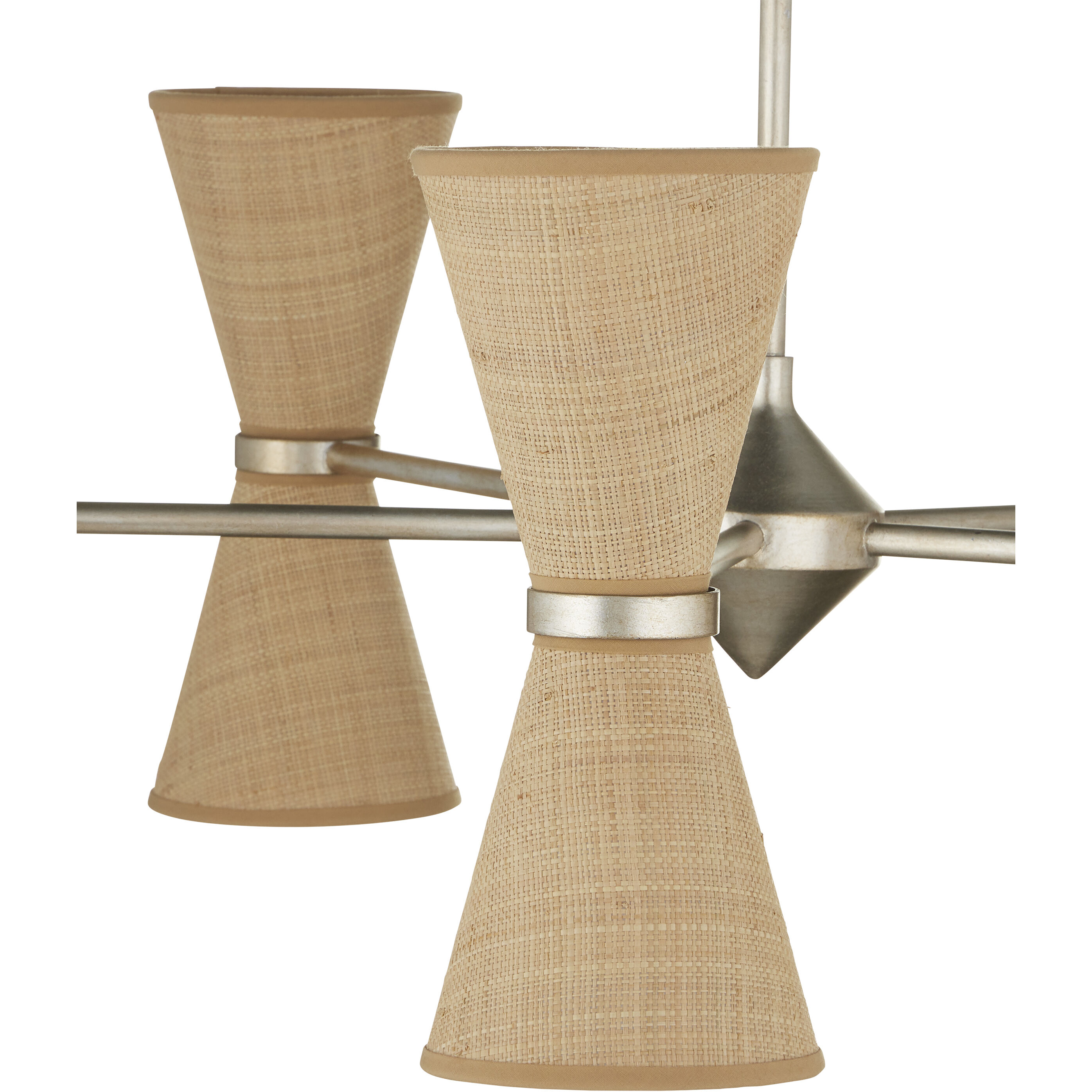 Pennyworth 10 Light 36 inch Contemporary Silver Leaf/Contemporary Silver/Natural Chandelier Ceiling Light