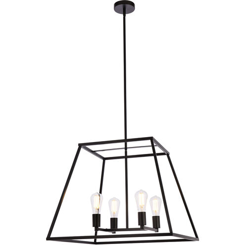 Declan 4 Light 24 inch Black Pendant Ceiling Light