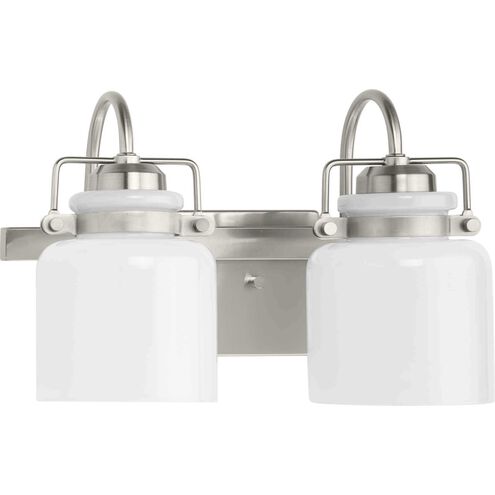 Fessler 2 Light 13 inch Brushed Nickel Bath Light Wall Light