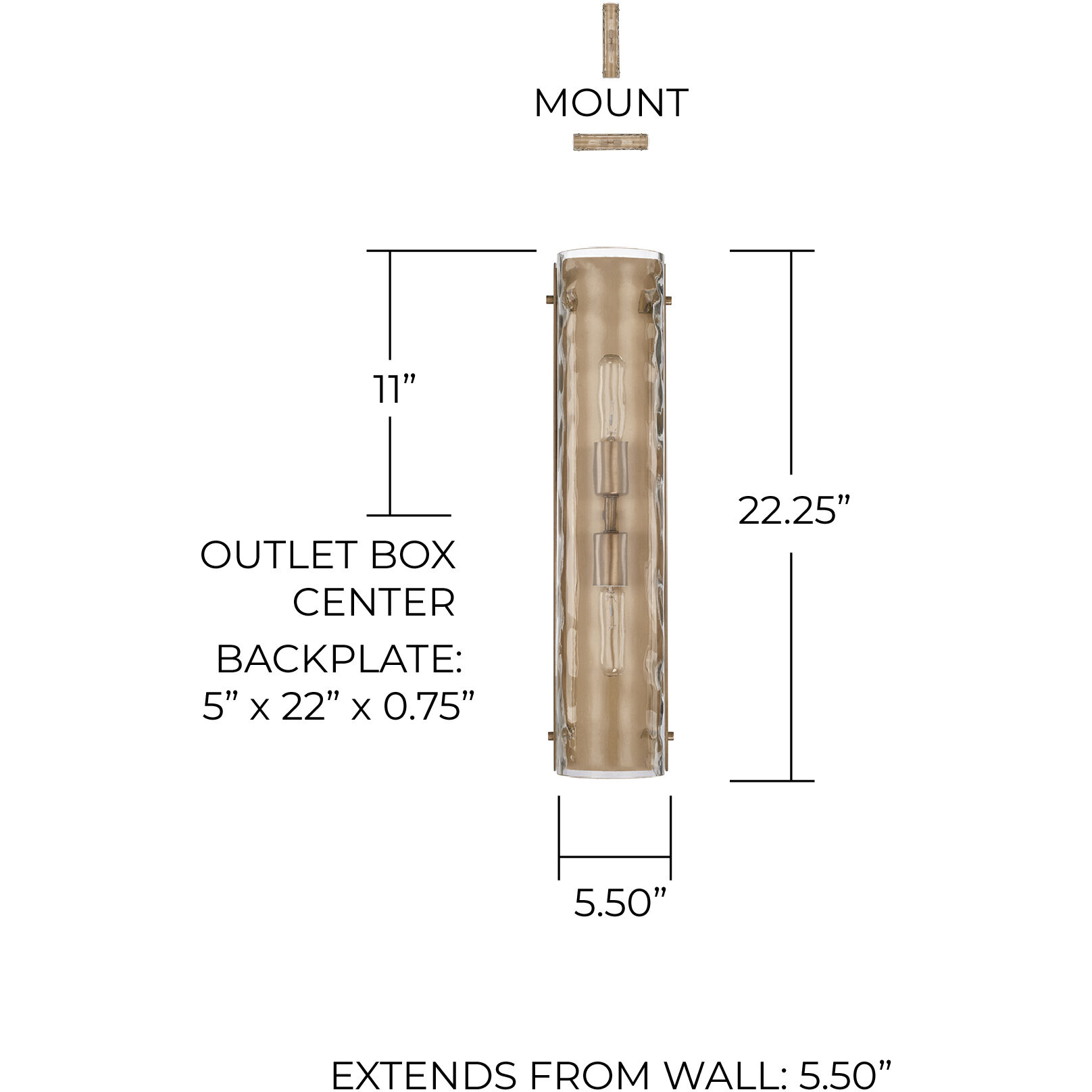 Lyra 2 Light 5.5 inch Aged Brass Sconce Wall Light