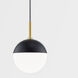 Renee 1 Light 20 inch Aged Brass / Black Pendant Ceiling Light