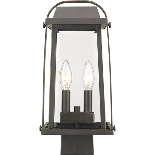 Millworks 2 Light 15.25 inch Oil Rubbed Bronze Outdoor Post Mount Fixture