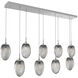 Meteo LED LED Classic Silver Linear Pendant Ceiling Light in 3000K LED, Geo Inner - Smoke Outer, Multi-Pendant