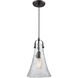 Hand Formed Glass 1 Light 8 inch Oil Rubbed Bronze Mini Pendant Ceiling Light