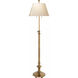 Chapman & Myers Overseas 47 inch 60 watt Antique-Burnished Brass Adjustable Club Floor Lamp Portable Light in Silk Pleat