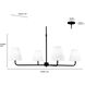 Ami 4 Light 40 inch Matte Black Chandelier Ceiling Light