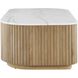 Arik 52 X 16 inch Alder Wood and White Marble Coffee Table