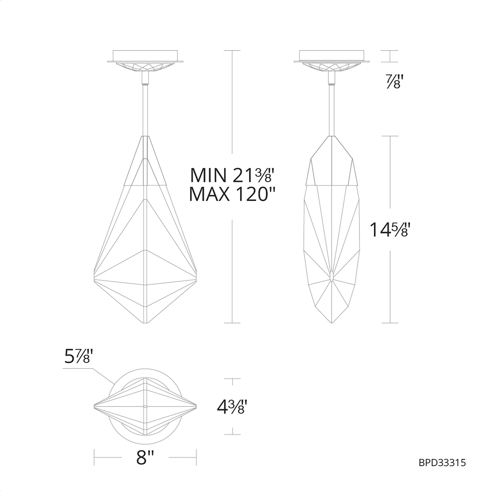 Fazzoletto LED 8 inch Aged Brass Mini Pendant Ceiling Light, Beyond