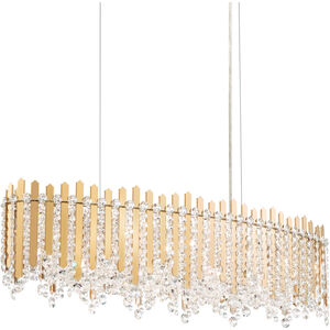 Chatter 12 Light 36 inch Polished Stainless Steel Linear Pendant Ceiling Light in Swarovski