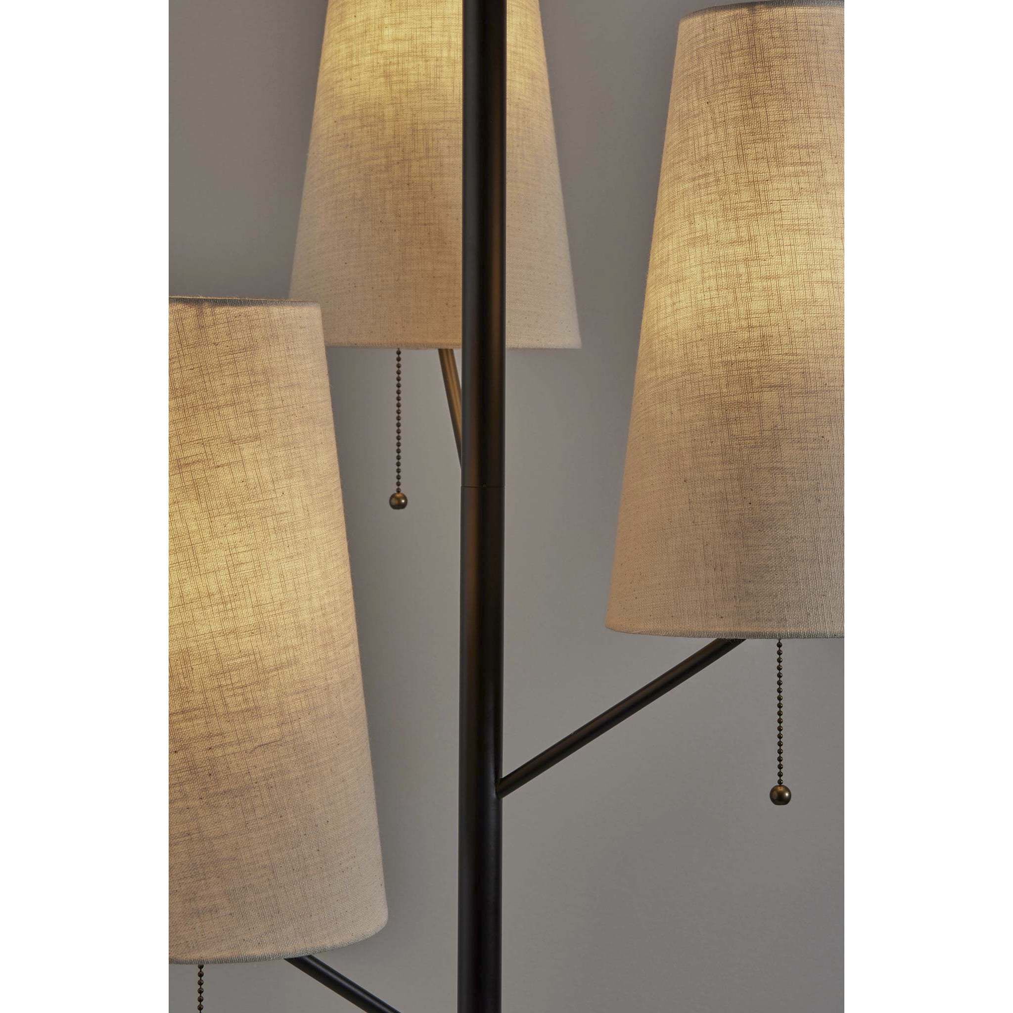 Daniel 71 inch 40.00 watt Black with Antique Brass Accents Floor Lamp Portable Light