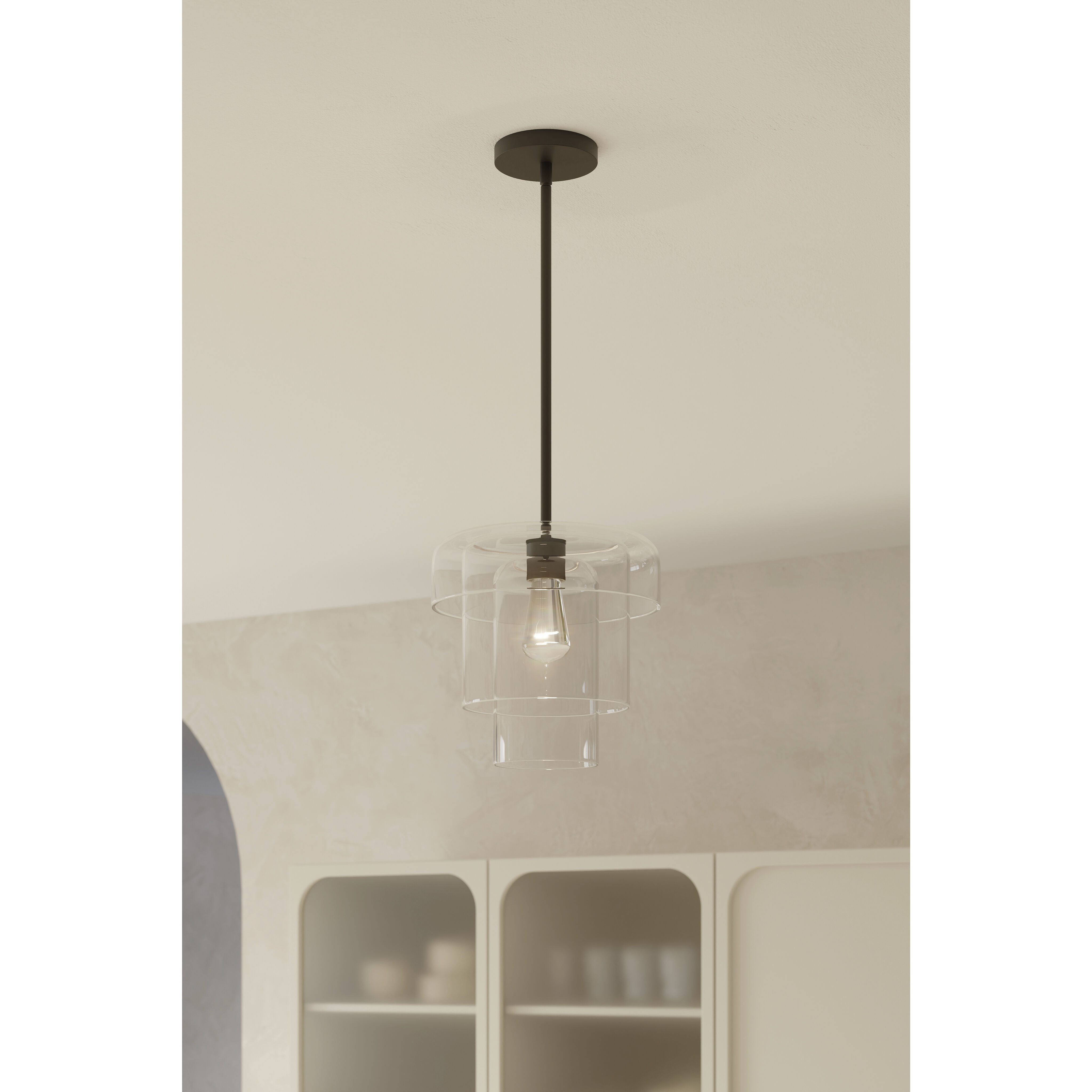 Velique 1 Light 11 inch Dark Matte Black Pendant Ceiling Light