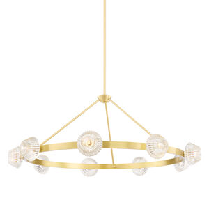 Barclay 9 Light 50.5 inch Aged Brass Chandelier Ceiling Light