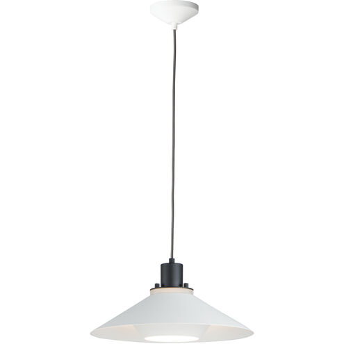 Oslo 1 Light 15.75 inch Black/White Single Pendant Ceiling Light
