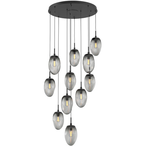 Meteo Incandescent 11 Light Matte Black Chandelier Ceiling Light, Round Multi-Port